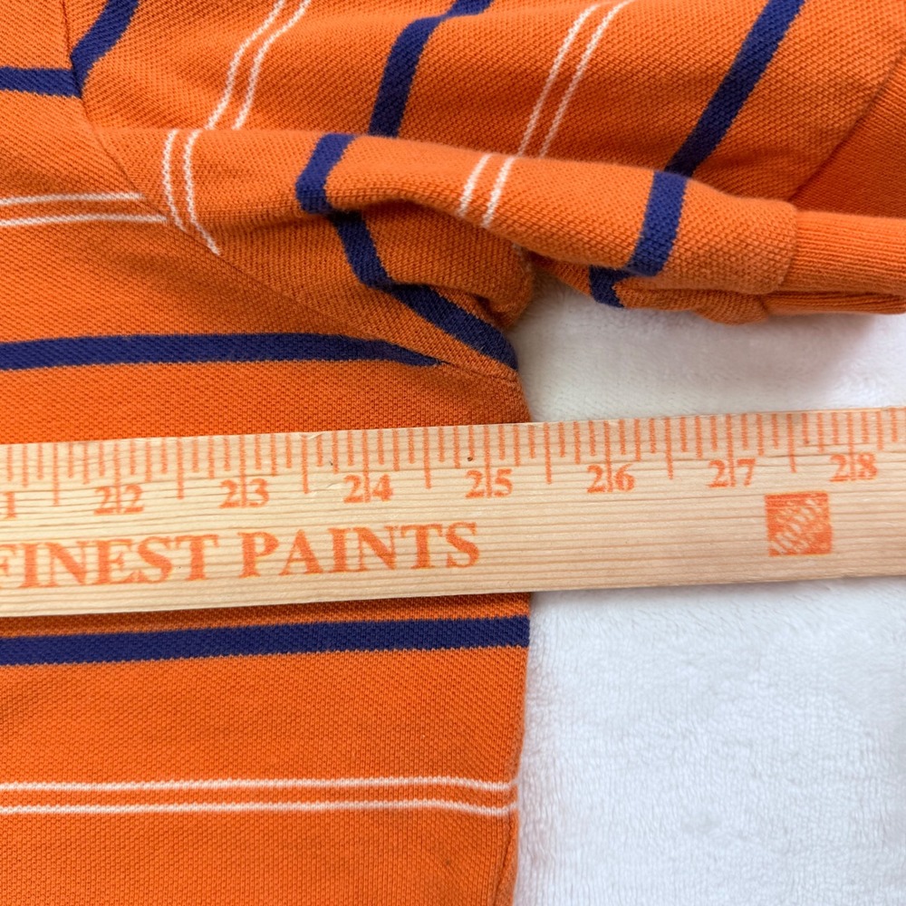 Polo Ralph Lauren Mens XXL Orange Striped Short Sleeve Cotton Pique Polo Shirt - Picture 10 of 14